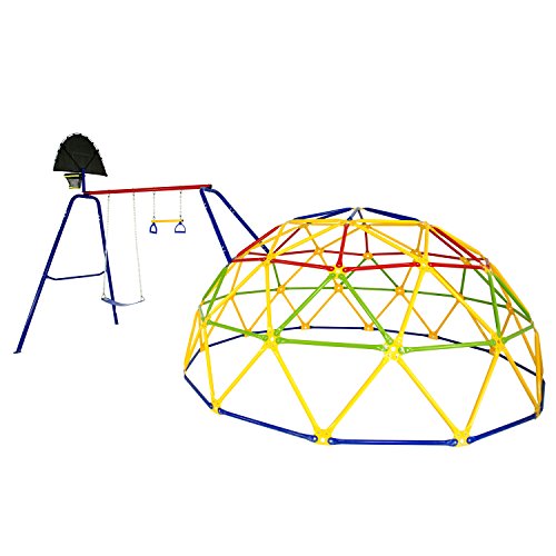 Skywalker Sports ActivPlay Geo Dome Climber with Swing Set Multi-Color