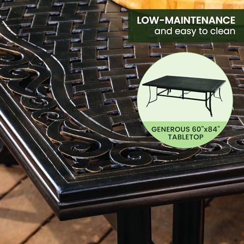 Hanover Brigantine 9-Piece Weather-Resistant Outdoor Dining Set Tan