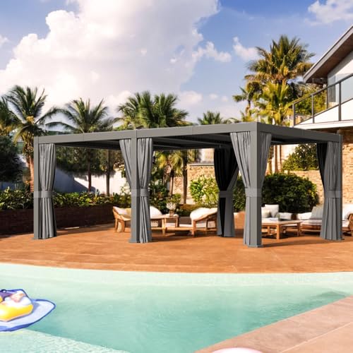oneinmil Louvered Aluminum Pergola with Adjustable Top for Outdoor Decks, Gardens, Backyards