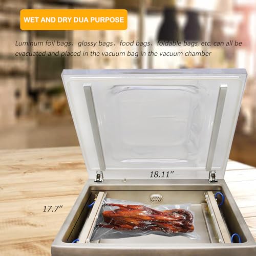 HayWHNKN Single Chamber Vacuum Sealer Stainless Steel Silver