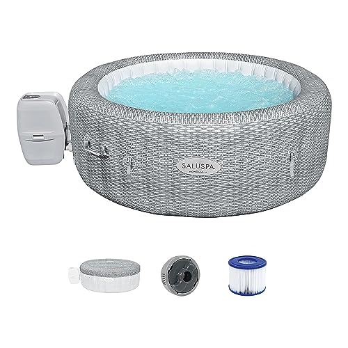 Bestway SaluSpa Honolulu AirJet Inflatable Hot Tub with 140 Jets & 4 Non-Slip Seats Gray