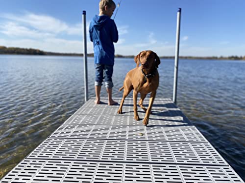 Patriot Docks 16ft Straight Roll-in Dock Gray Poly Decking