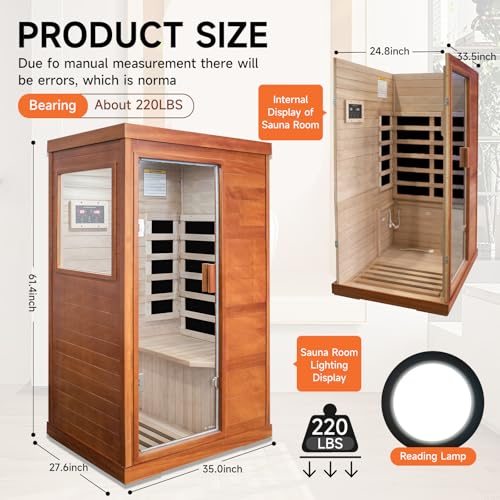 Daleyzay 1 Person Mini Far Infrared Sauna Natural