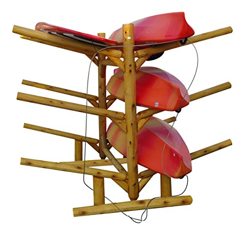 Log Kayak Rack 6 Place Natural Finish