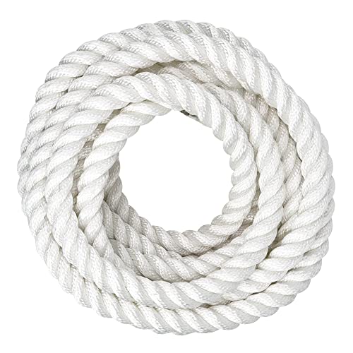 SGT KNOTS Twisted Nylon Rope Heavy Duty Utility Cord 1.5" x 600ft White