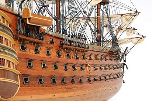 Old Modern Handicrafts HMS Victory Large Model Ship with Display Case Multi Color