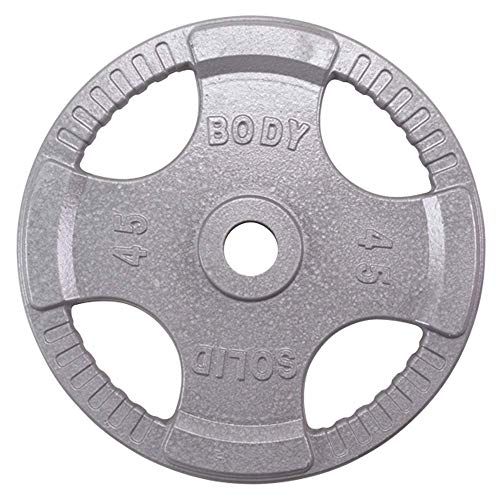Body-Solid Olympic Quad Grip Weight Plate Set 455 lb Chrome/Gray