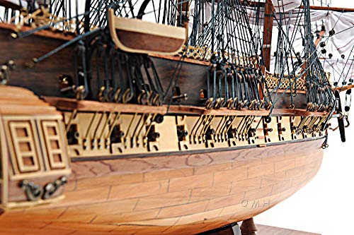 Old Modern Handicrafts USS Constitution Ship Model with Display Case Multi Color