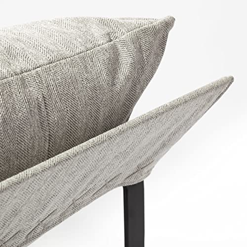 HomeRoots Ash Gray and Black Metal Sling Chair Black