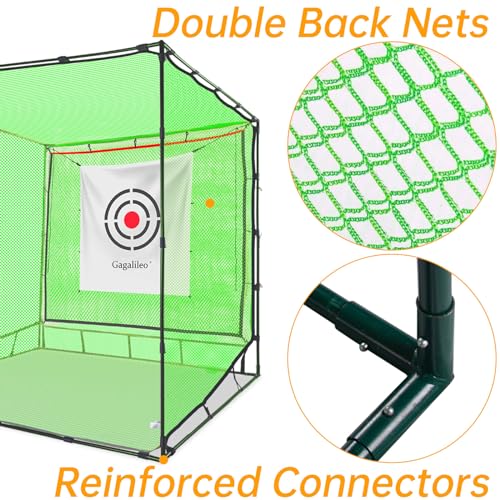 Gagalileo Golf Practice Hitting Nets Heavy Duty Portable Golf Cage 10x10x10FT