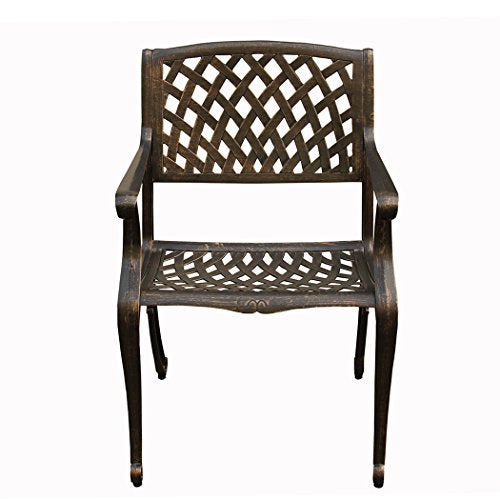 Oakland Living Modern Outdoor Aluminum 95-in Rectangular Dining Set with Eight Arm Chairs Bronze