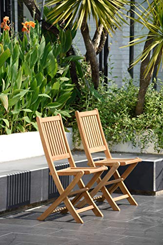 Amazonia Teak Extendable Oval Hamburg Patio Dining Set 7-Piece Brown