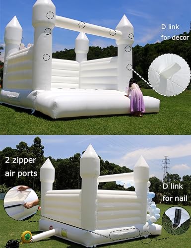 Okayego 13.5FT White Bounce House Castle with 750W Blower