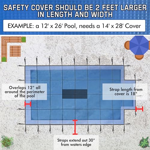 Freetime Fun Solid Winter Pool Cover 20x40ft Blue