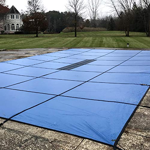 WaterWarden Pool Safety Cover 20'x40' Solid Blue With Drain Panel