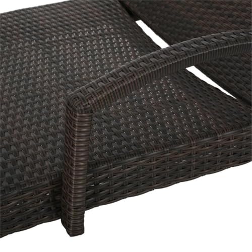 Noble House Salem Outdoor Adjustable Wicker Chaise Lounge Set of 4 Brown