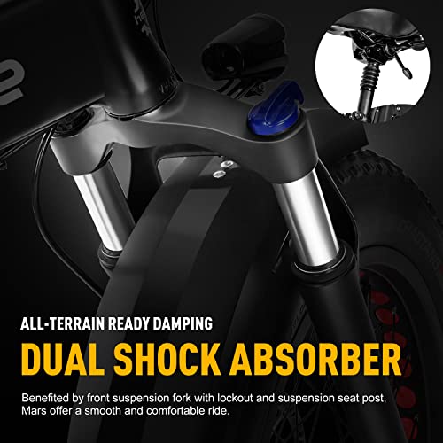 Heybike Mars Electric Bike Foldable 20" x 4.0 Fat Tire Electric Bicycle Mars-Black