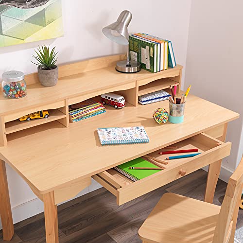 KidKraft Avalon Wooden Children's Desk with Hutch, Chair and Storage Natural