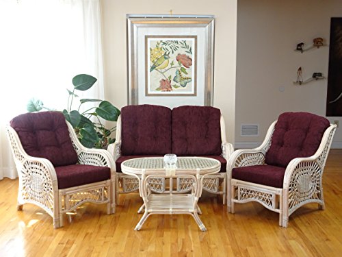 SunBear Furniture Lounge Malibu Loveseat Sofa ECO Natural Rattan Wicker Handmade Design Cognac