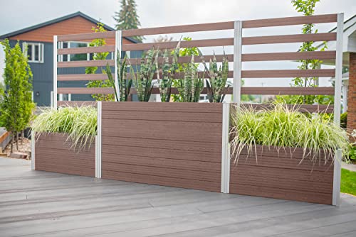 Vita Urbana 11-Foot Embossed Vinyl Parklette Planter Combo with Trellis Espresso Brown