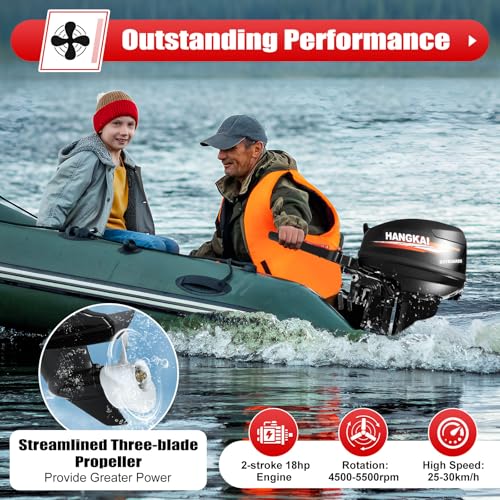 HWBWE 2 Stroke 18HP Long Shaft Outboard Motor 246CC