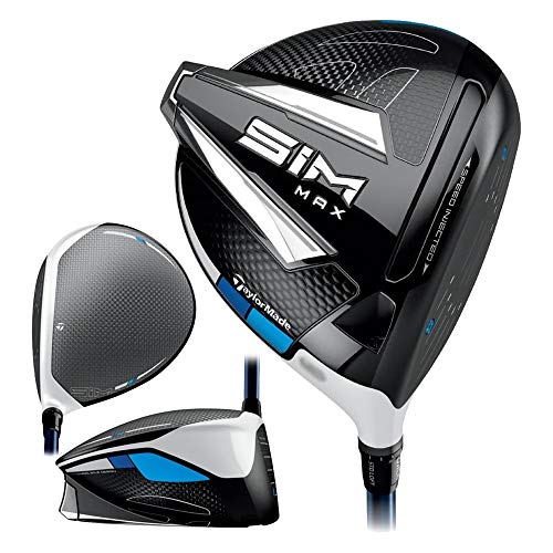 TaylorMade SIM MAX Driver, SIM MAX Fujikura Ventus Red 5, 12.0 Degree Loft, Right Hand, Senior Flex Black Titanium Blue