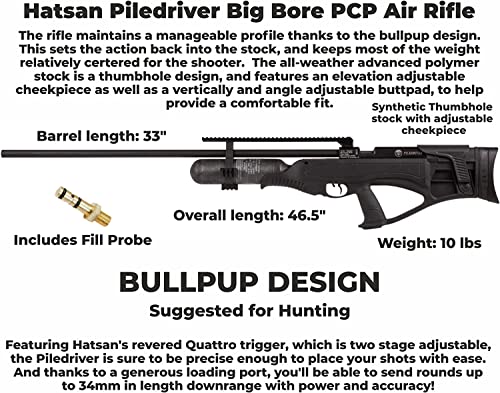 Wearable4U Hatsan Piledriver Big Bore PCP Air Rifle Bundle .50 Cal + SLA Ammo