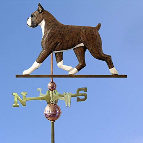 Boxer Hand Carved & Painted Weathervane Brindle 22 Inch