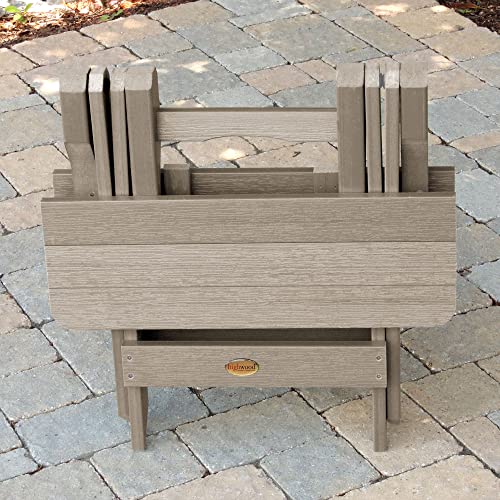 Highwood Classic Westport Adirondack 6pc Set, 4 Chairs & 2 Folding Side Tables Woodland Brown