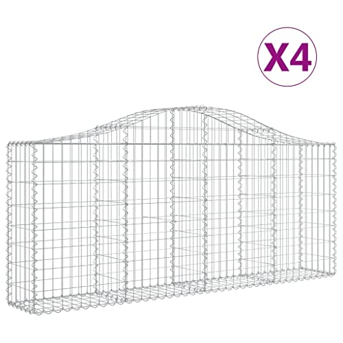 Arched Gabion Baskets 4 Pcs Galvanized Iron White Black Other