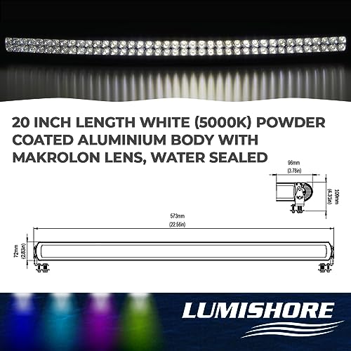 Lumishore 20 Inch LED Waterproof Spotlight White Light Bar 33,750 Lumens