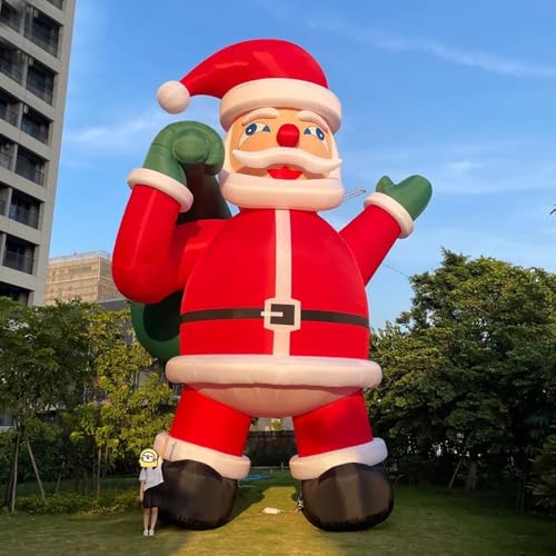 HOAELOS 26 Feet Inflatable Giant Santa Claus with Blower for Outdoor Christmas Decoration