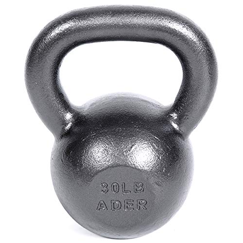 Ader Sporting Goods Ader Premier Kettlebell Set w/DVD & Free Rack Rubber Mat Grey, Black