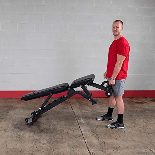 Body-Solid Pro Clubline Adjustable Bench for Abdominal and Core Training Black