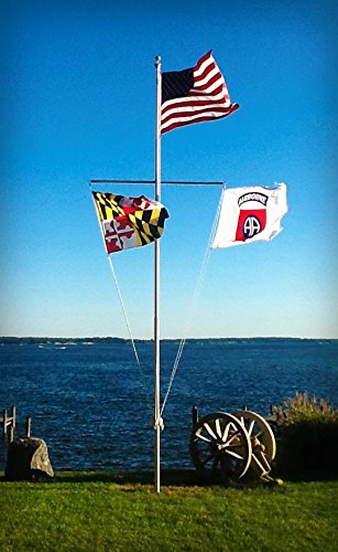 Telepole 20’ Telescoping Nautical Aluminum Flagpole Silver
