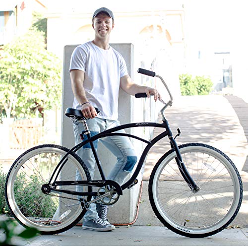 Firmstrong Urban Men's Beach Cruiser Bike Single Speed 26 Inch Matte Black