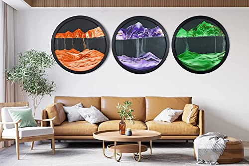AECEVAN Wall Mount Moving Sand Art 3D Sandscape Purple-F