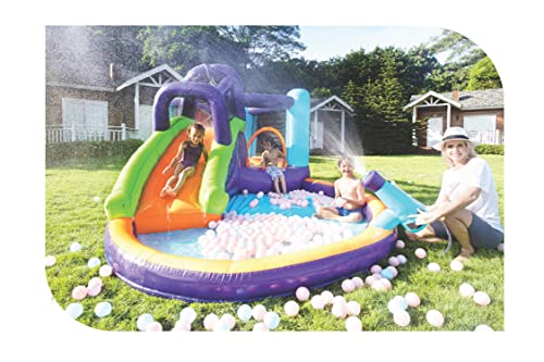 CocoNut Castles Inflatable Bouncy Slide Water Park with Cannon