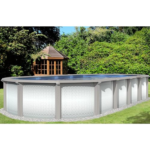 Lake Effect Pools Grand Cayman Oval Above Ground Swimming Pool Kit | 52" Wall Height | Resin Coated Steel Siding | Grand Cayman