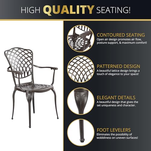 Kinger Home Arden 5-Piece Outdoor Dining Set for 4 Bronze