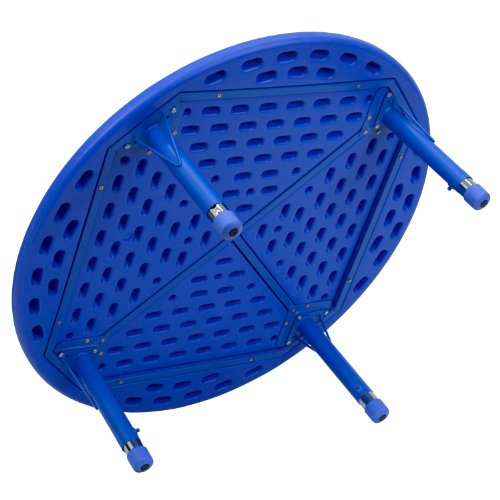 BizChair 45" Round Blue Plastic Height Adjustable Activity Table