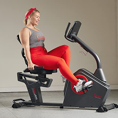 Sunny Health & Fitness Smart Recumbent Bike Black