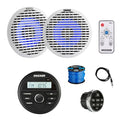 KICKER Marine Gauge Style Bluetooth AM/FM Receiver with 2X 6.5" 130W LED Boat Speakers