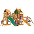 Gorilla Playsets Pioneer Peak Treehouse Swing Set with Slide & Tower Brown