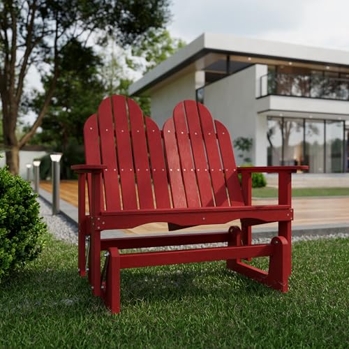 Wildridge Classic Adirondack Glider Cardinal Red