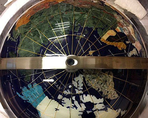 Unique Art Since 1996 Collector's Edition Blue Jasper Globe with Silver Stand