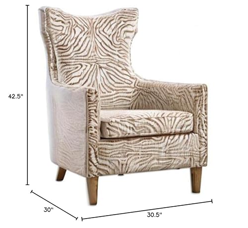 Diva At Home Plush Animal Pattern Armchair Brown
