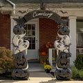 Zaer Ltd. Large Metal Halloween Archway Arbor with Pumpkins and Ghosts