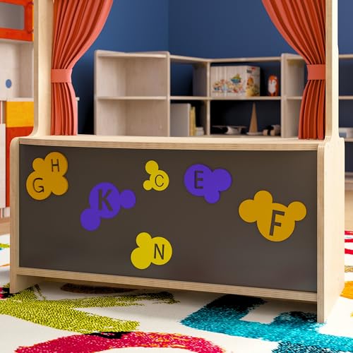 Classroom Essentials Wooden Puppet Theater with Chalkboard Beech