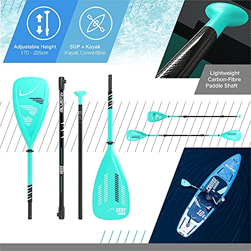 Bluefin SUP Inflatable Stand Up Paddle Board 6” Thick Kayak Conversion Kit All Accessories Carbon Blue